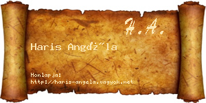 Haris Angéla névjegykártya